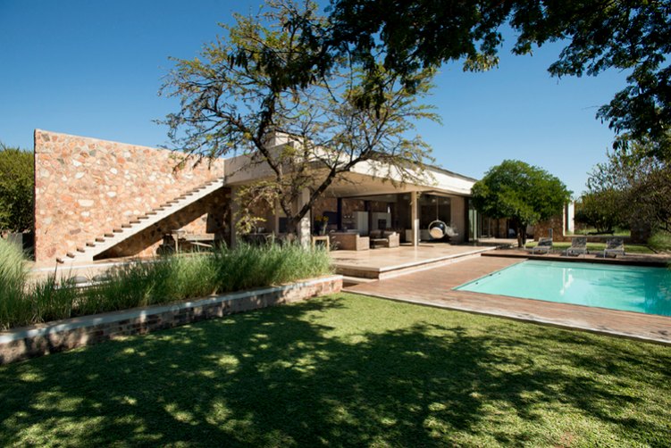 A modern stone farmhouse in South Africa