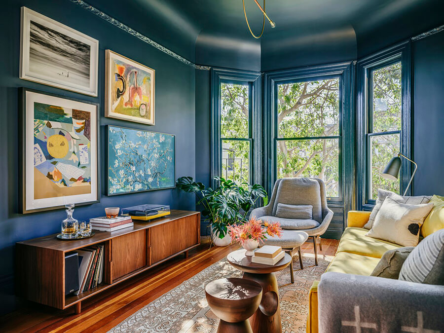 Blues and greens in a San Francisco Victorian