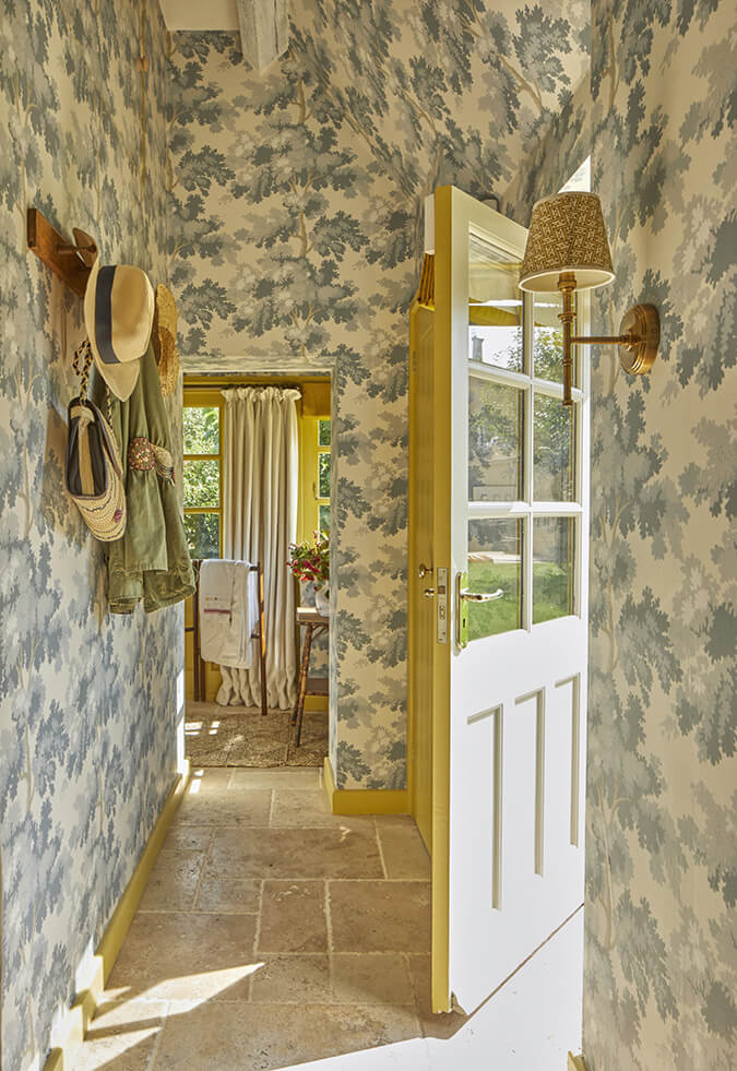 Soft colours and patterns in a Cotswold house