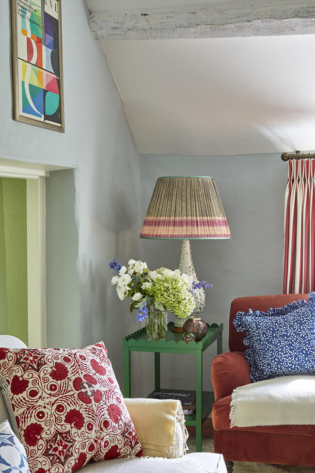 Soft colours and patterns in a Cotswold house