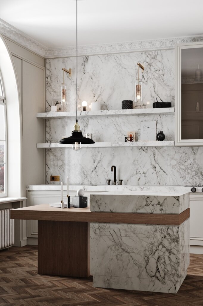 Art Deco meets modern Scandi in this Swedish kitchen