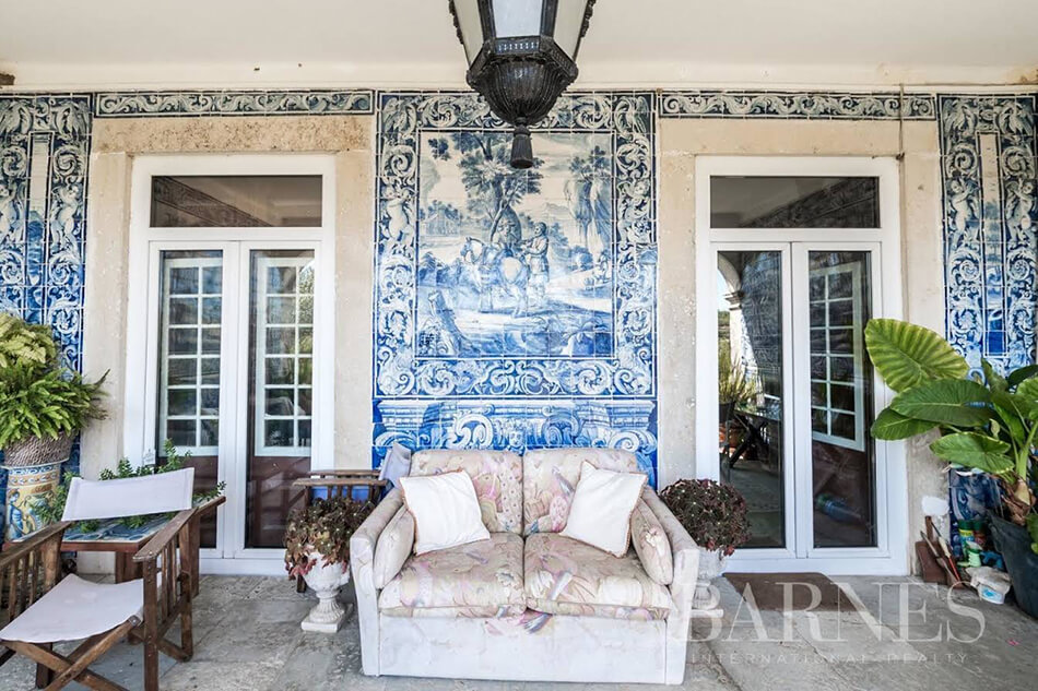 Beautiful blue and white tile in a manor house in Portugal