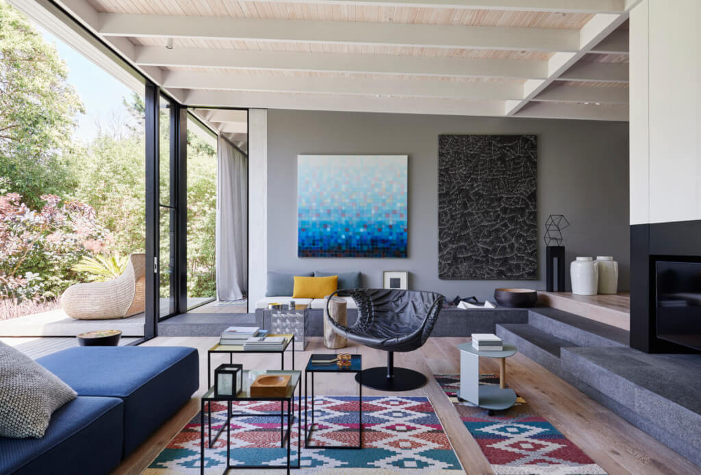 The conversion of a 1950s fibro cement beach house into a contemporary weekend oasis